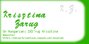 krisztina zarug business card